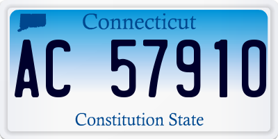 CT license plate AC57910