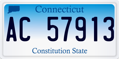 CT license plate AC57913