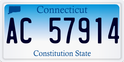 CT license plate AC57914