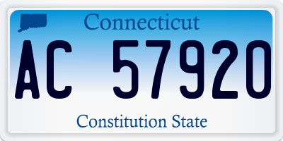 CT license plate AC57920