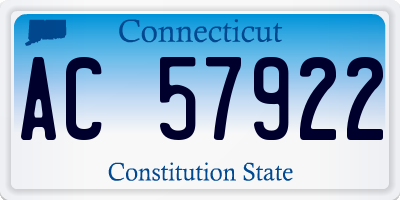 CT license plate AC57922