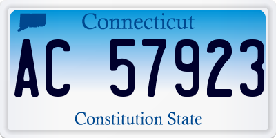 CT license plate AC57923