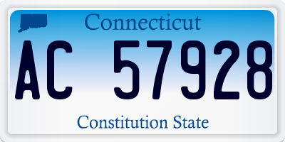 CT license plate AC57928