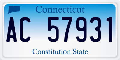 CT license plate AC57931