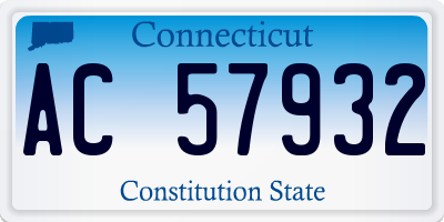 CT license plate AC57932