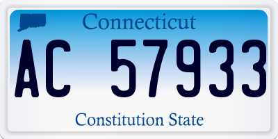 CT license plate AC57933