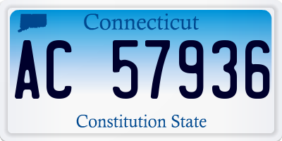 CT license plate AC57936