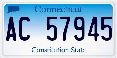 CT license plate AC57945