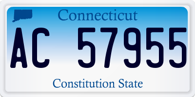 CT license plate AC57955