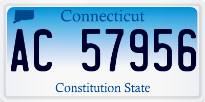 CT license plate AC57956