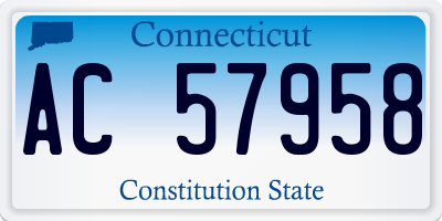 CT license plate AC57958