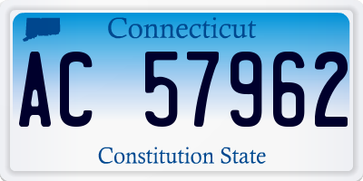 CT license plate AC57962