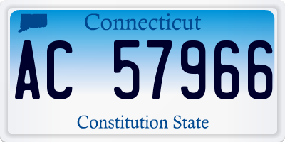 CT license plate AC57966