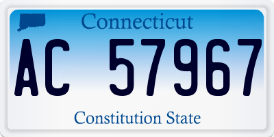 CT license plate AC57967