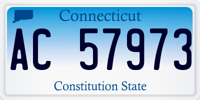 CT license plate AC57973