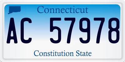 CT license plate AC57978
