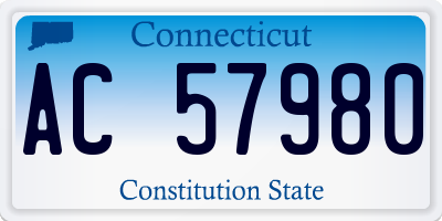 CT license plate AC57980