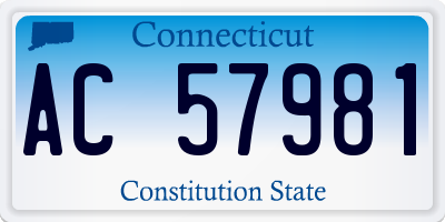 CT license plate AC57981