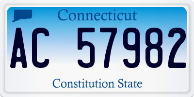 CT license plate AC57982