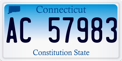 CT license plate AC57983