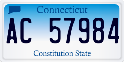 CT license plate AC57984