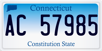 CT license plate AC57985