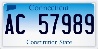 CT license plate AC57989