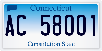 CT license plate AC58001