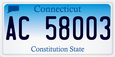 CT license plate AC58003