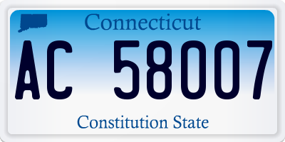 CT license plate AC58007