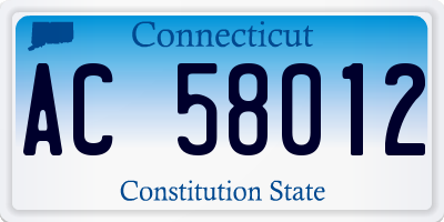 CT license plate AC58012