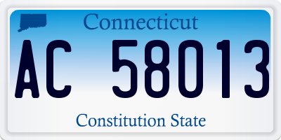CT license plate AC58013