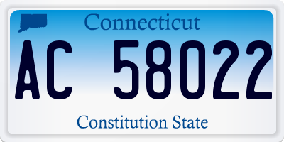 CT license plate AC58022