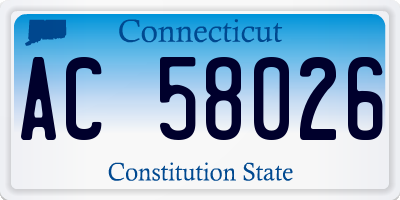 CT license plate AC58026