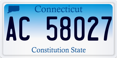 CT license plate AC58027