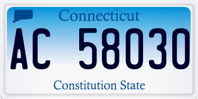 CT license plate AC58030