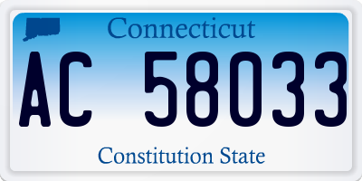 CT license plate AC58033