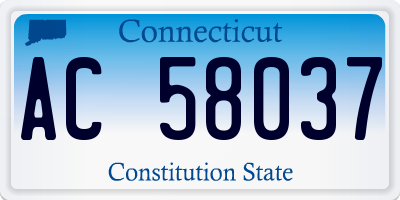 CT license plate AC58037
