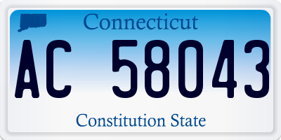 CT license plate AC58043