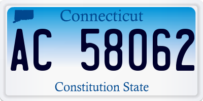 CT license plate AC58062