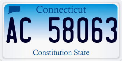 CT license plate AC58063