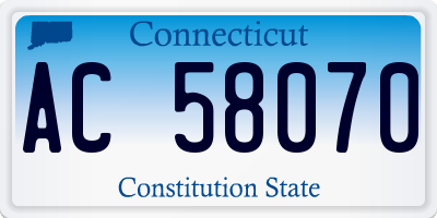 CT license plate AC58070