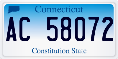 CT license plate AC58072