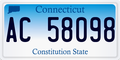 CT license plate AC58098