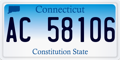 CT license plate AC58106