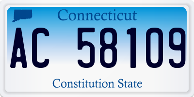 CT license plate AC58109