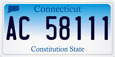 CT license plate AC58111