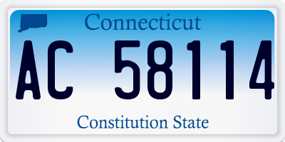 CT license plate AC58114