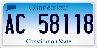 CT license plate AC58118
