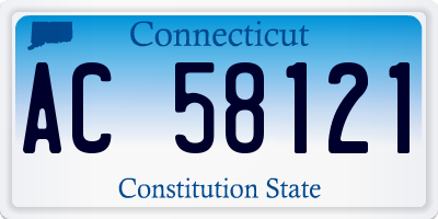 CT license plate AC58121